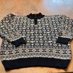 Dale of Norway Black and Cream Cowl Sweater